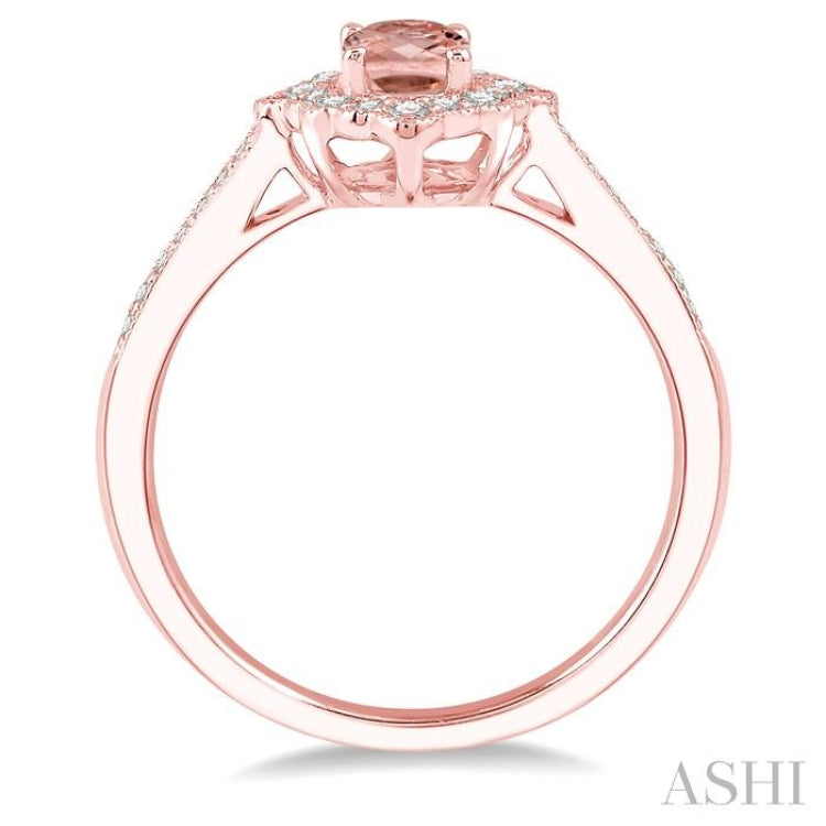Oval Shape Gemstone & Halo Diamond Ring