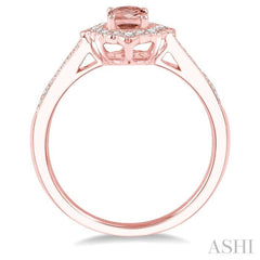 Oval Shape Gemstone & Halo Diamond Ring