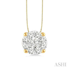 Round Shape Lovebright Essential Diamond Solitaire Pendant