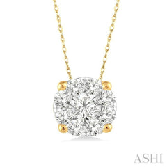 Round Shape Lovebright Essential Diamond Solitaire Pendant