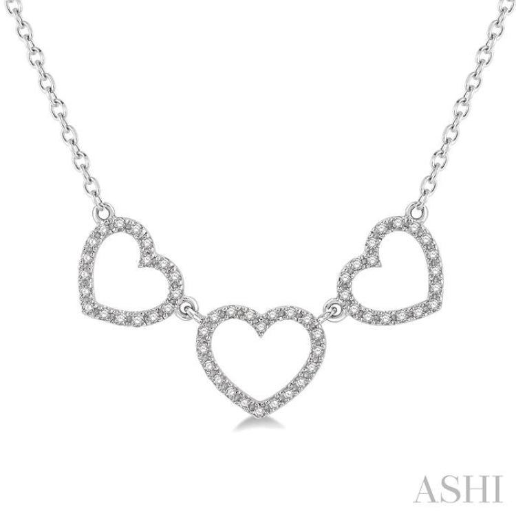 Tri Heart Shape Diamond Necklace