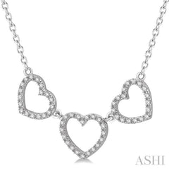 Tri Heart Shape Diamond Necklace