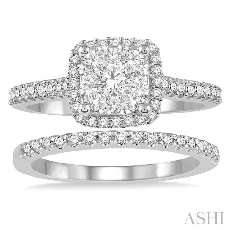 Halo Lovebright Diamond Wedding Set