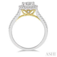 Oval Shape Halo Lovebright Essential Diamond Engagement Ring