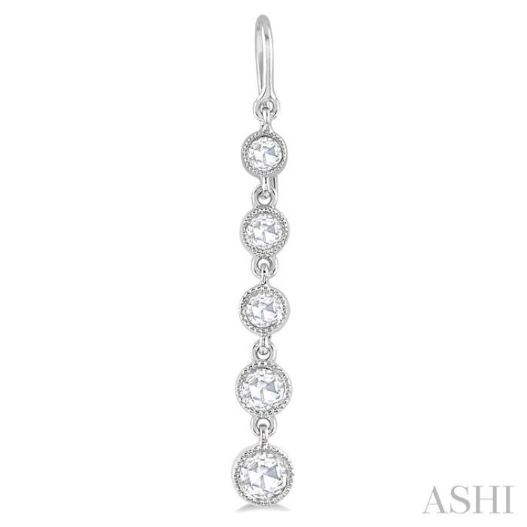 Rose Cut Diamond Long Earrings