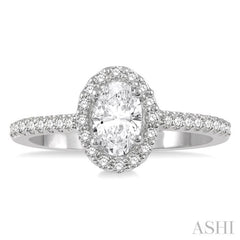 Oval Shape Halo Diamond Engagement Ring