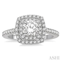 Round Shape Halo Diamond Engagement Ring