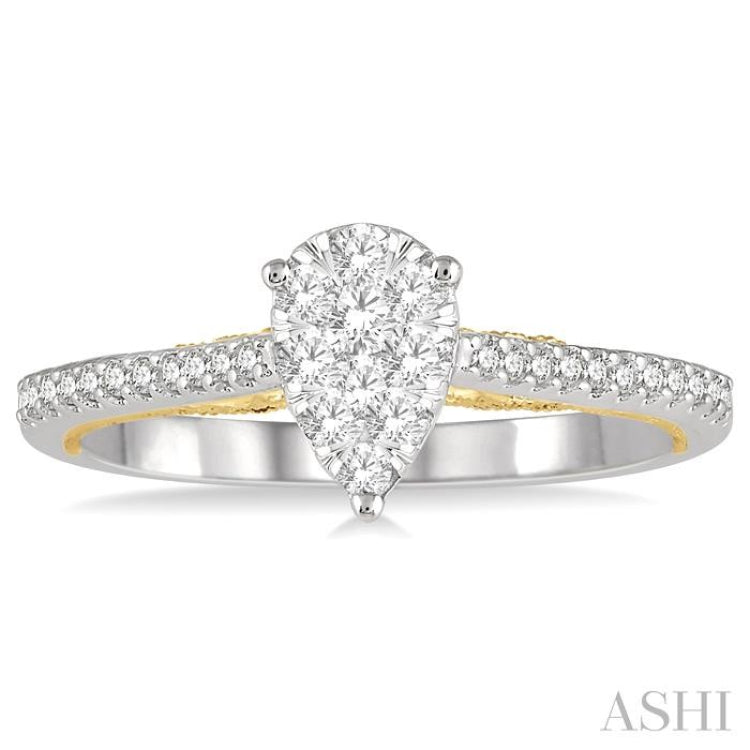 Pear Shape Lovebright Essential Diamond Engagement Ring