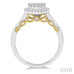 Pear Shape Halo Lovebright Essential Diamond Ring