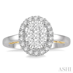 Oval Shape Halo Lovebright Essential Diamond Ring