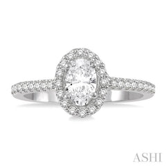 Oval Shape Halo Diamond Engagement Ring