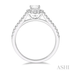 Oval Shape Halo Diamond Engagement Ring