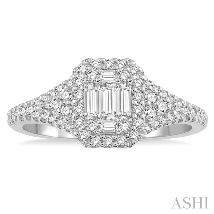 Halo Fusion Diamond Engagement Ring