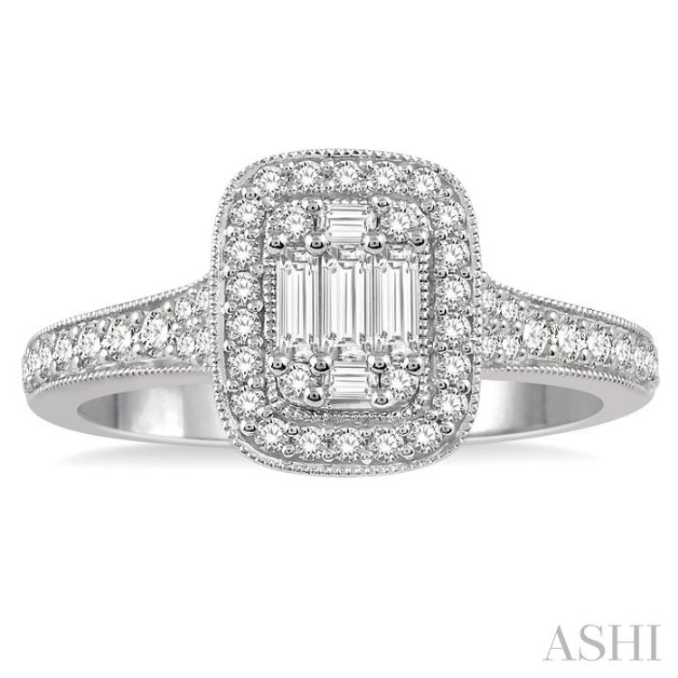 Halo Fusion Diamond Engagement Ring