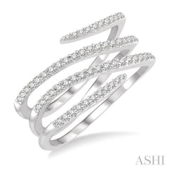 Spiral Diamond Fashion Open Ring