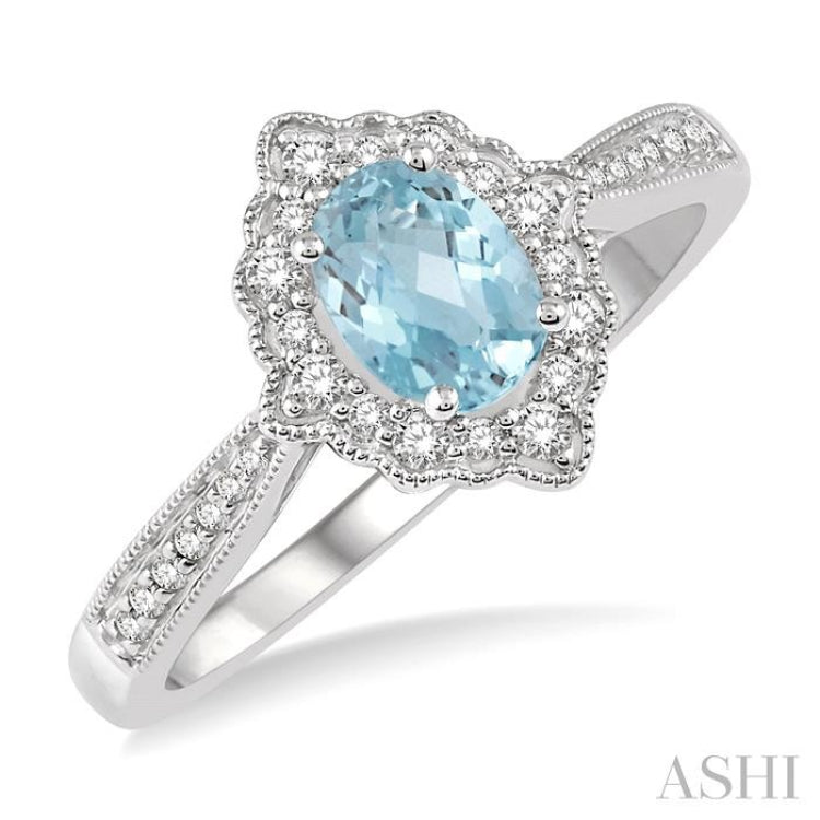 Oval Shape Gemstone & Halo Diamond Ring