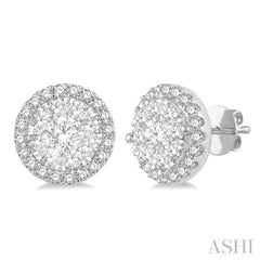 Round Shape Halo Lovebright Essential Diamond Earrings