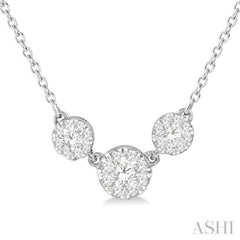 Round Shape Past Present & Future Lovebright Essential Diamond Necklace