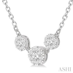 Round Shape Past Present & Future Lovebright Essential Diamond Necklace