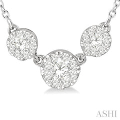 Round Shape Past Present & Future Lovebright Essential Diamond Necklace