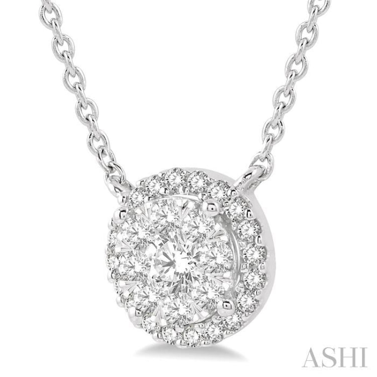 Round Shape Halo Lovebright Essential Diamond Necklace