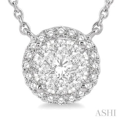 Round Shape Halo Lovebright Essential Diamond Necklace