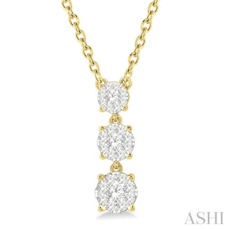 Round Shape Past Present & Future Lovebright Diamond Necklace