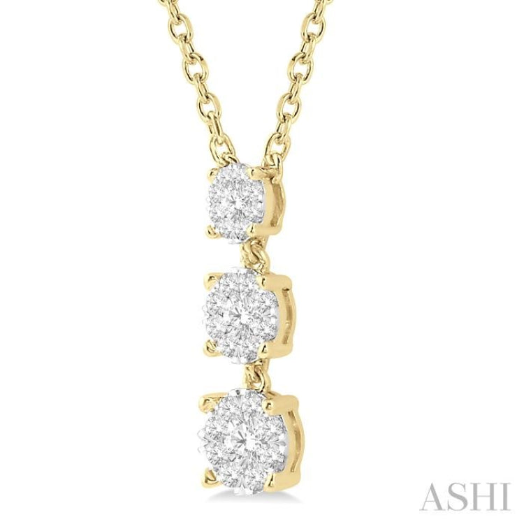 Round Shape Past Present & Future Lovebright Diamond Necklace