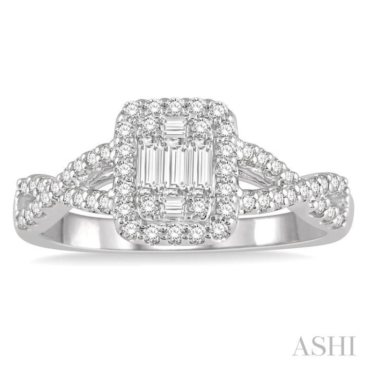 Halo Fusion Diamond Engagement Ring