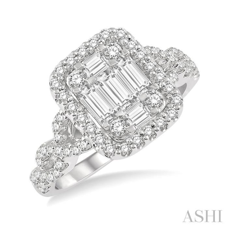 Halo Fusion Diamond Engagement Ring