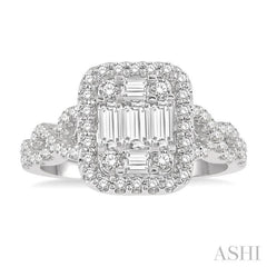 Halo Fusion Diamond Engagement Ring