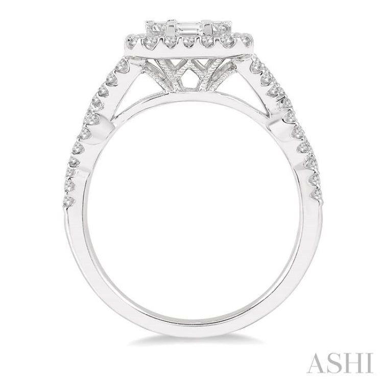 Halo Fusion Diamond Engagement Ring