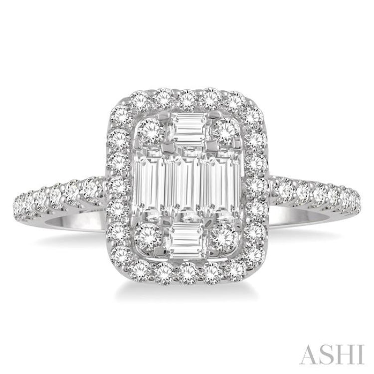 Halo Fusion Diamond Engagement Ring