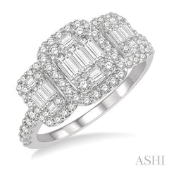 Past Present & Future Halo Fusion Diamond Engagement Ring