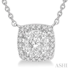 Cushion Shape Halo Lovebright Essential Diamond Necklace