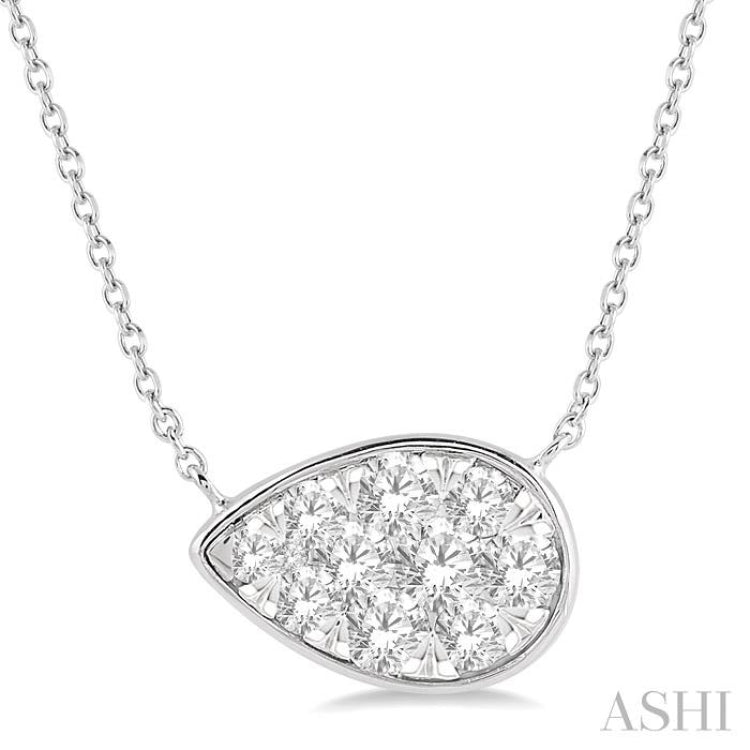 Pear Shape East-West Lovebright Essential Diamond Necklace