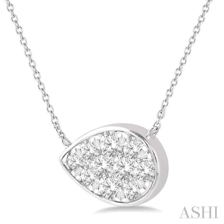 Pear Shape East-West Lovebright Essential Diamond Necklace