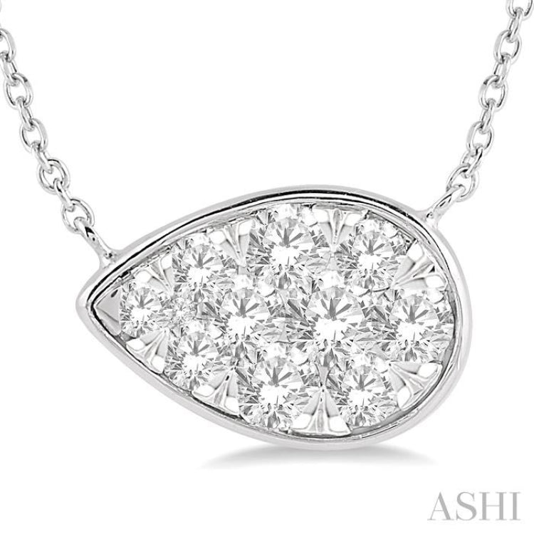 Pear Shape East-West Lovebright Essential Diamond Necklace