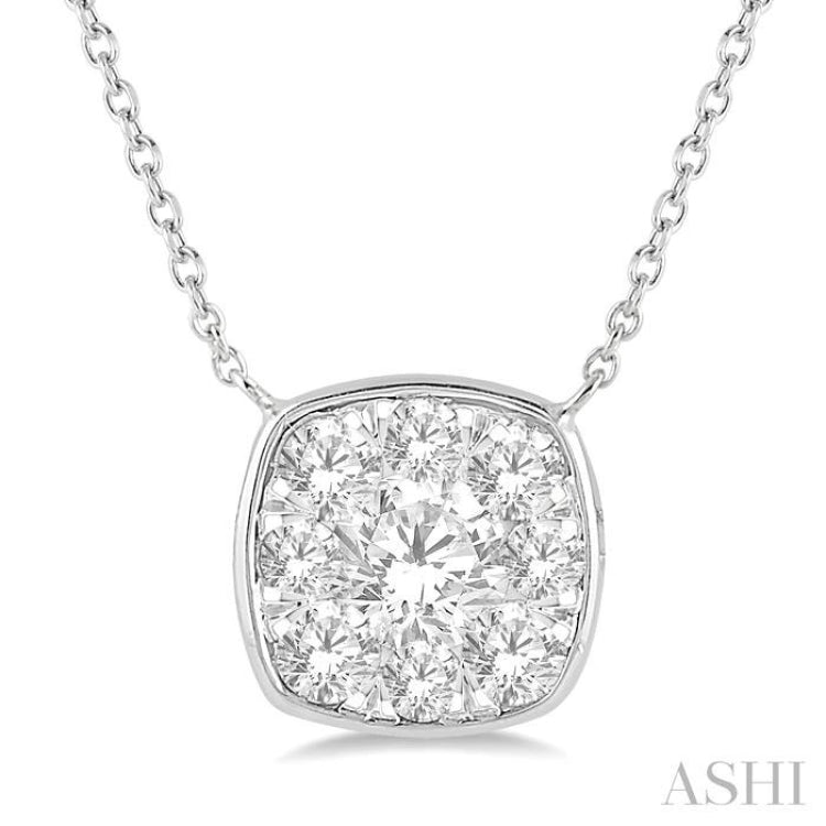 Cushion Shape Lovebright Essential Diamond Necklace