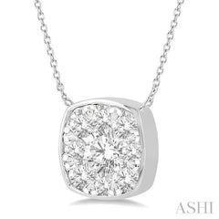 Cushion Shape Lovebright Essential Diamond Necklace