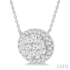 Oval Shape East-West Halo Lovebright Essential Diamond Necklace