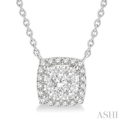 Cushion Shape Halo Lovebright Essential Diamond Necklace