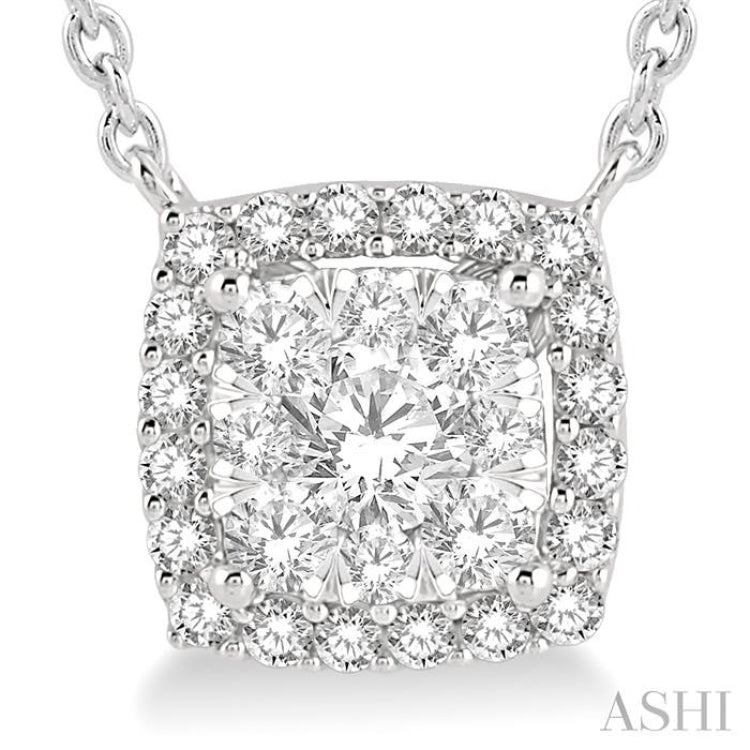 Cushion Shape Halo Lovebright Essential Diamond Necklace