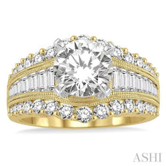 Round Shape Semi-Mount Diamond Engagement Ring