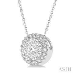 Round Shape Halo Lovebright Essential Diamond Pendant