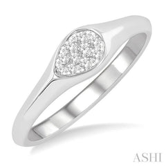 Pear Shape Lovebright Essential Diamond Signet Ring