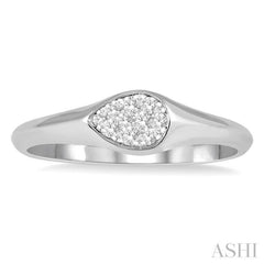 1/10 Ctw Pear Shape Lovebright Diamond Ring in 14K White Gold