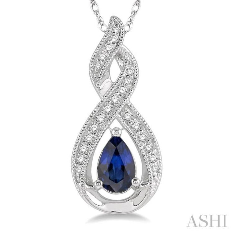 Pear Shape Gemstone & Diamond Pendant