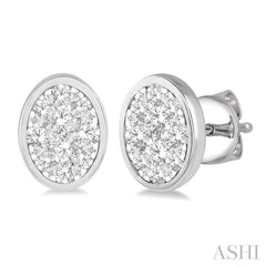 Oval Shape Lovebright Essential Diamond Stud Earrings