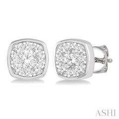 Cushion Shape Lovebright Essential Diamond Stud Earrings